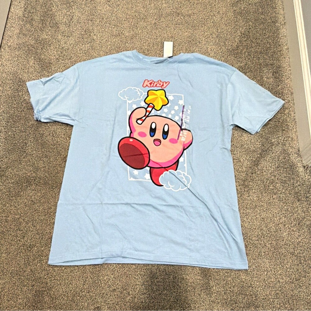 Men’s Kirby Blue Graphic Print Crew Neck Short Sleeve T-Shirt Size XL NWT A11